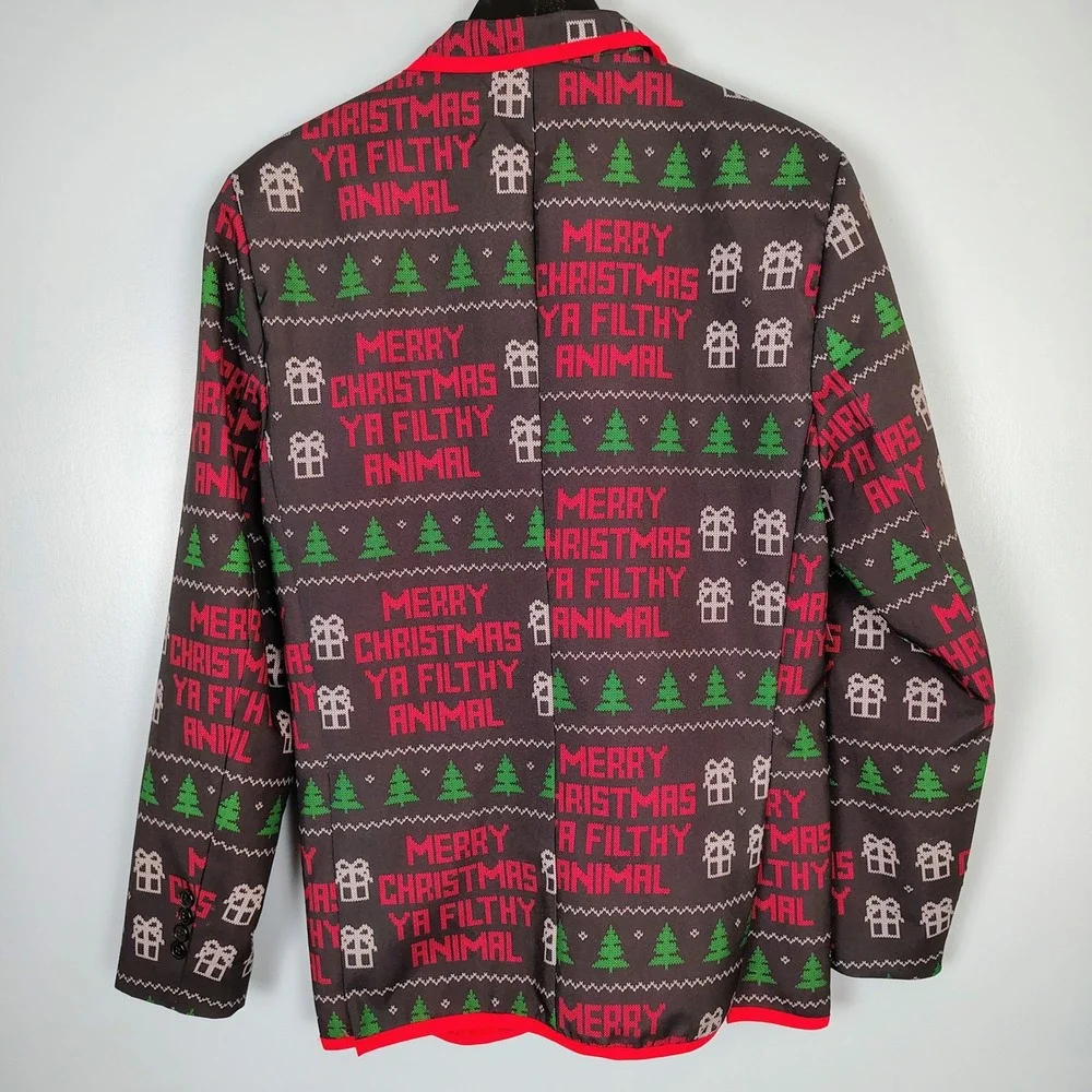 Holiday Time Merry Christmas Ya Filthy Animal Blazer Jacket Mens S home alone